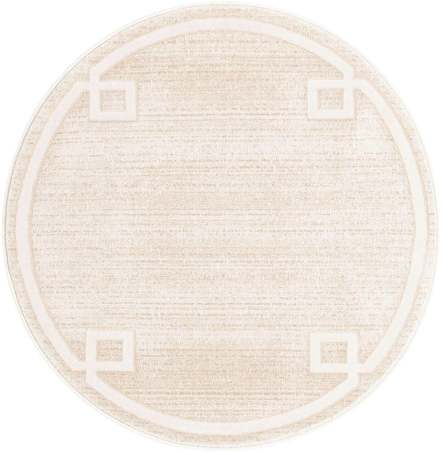 Beige 3' 3 x 3' 3 Jill Zarin Uptown Round Area Rug 70% Polypropylene & 30% Polyester  Contemporary Carpet for Living, Dining, Office, Bedroom for Sale at Rug Engine