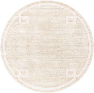 Beige 5' 3 x 5' 3 Jill Zarin Uptown Round Area Rug 70% Polypropylene & 30% Polyester  Contemporary Carpet for Living, Dining, Office, Bedroom for Sale at Rug Engine