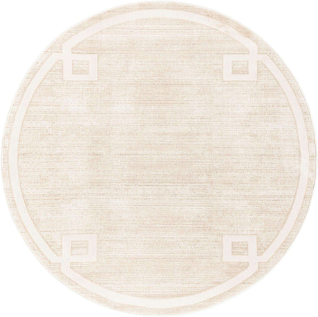 Beige 5' 3 x 5' 3 Jill Zarin Uptown Round Area Rug 70% Polypropylene & 30% Polyester  Contemporary Carpet for Living, Dining, Office, Bedroom for Sale at Rug Engine