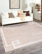 Beige 7' 10 x 7' 10 Jill Zarin Uptown Square Area Rug 70% Polypropylene & 30% Polyester  Contemporary Carpet for Living, Dining, Office, Bedroom for Sale at Rug Engine