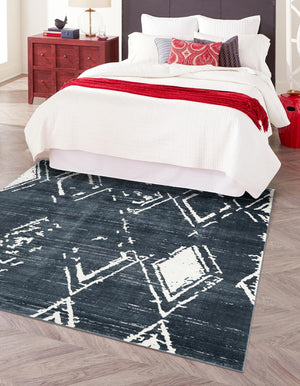 Navy Blue 7' 10 x 7' 10 Jill Zarin Uptown Square Area Rug 70% Polypropylene & 30% Polyester  Contemporary Carpet for Living, Dining, Office, Bedroom for Sale at Rug Engine