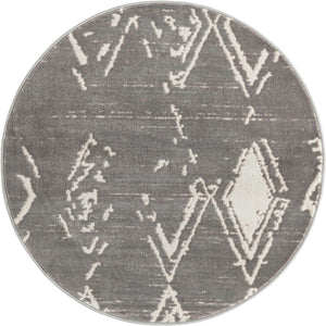 Gray 3' 3 x 3' 3 Jill Zarin Uptown Round Area Rug 70% Polypropylene & 30% Polyester  Contemporary Carpet for Living, Dining, Office, Bedroom for Sale at Rug Engine