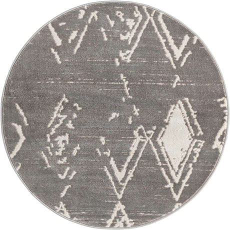 Gray 3' 3 x 3' 3 Jill Zarin Uptown Round Area Rug 70% Polypropylene & 30% Polyester  Contemporary Carpet for Living, Dining, Office, Bedroom for Sale at Rug Engine