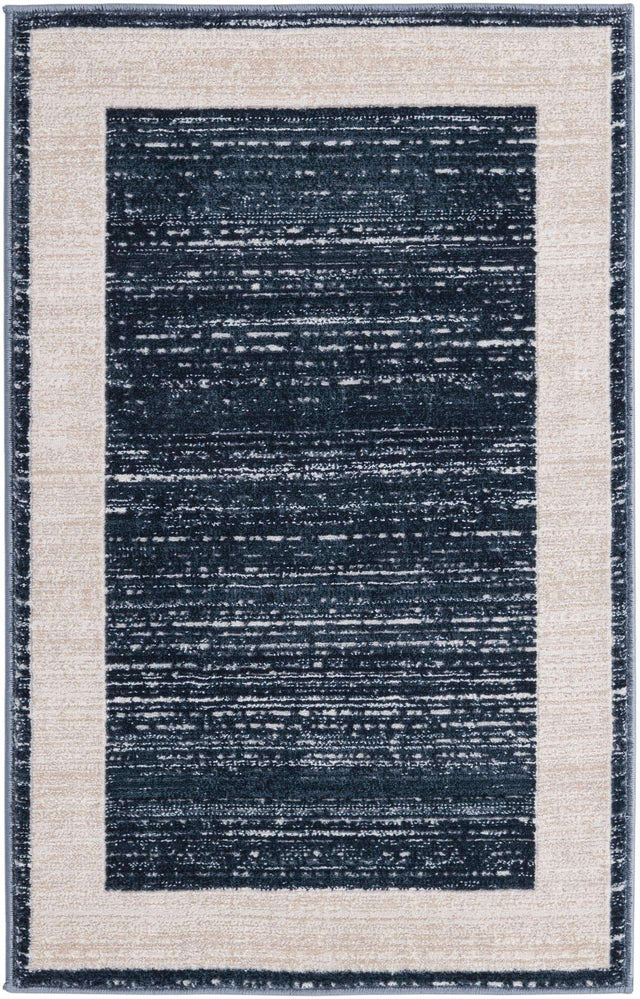 Navy Blue 2' x 3' 1 Jill Zarin Uptown Rectangle Area Rug 70% Polypropylene & 30% Polyester  Contemporary Carpet for Living, Dining, Office, Bedroom for Sale at Rug Engine