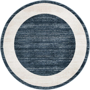 Navy Blue 5' 3 x 5' 3 Jill Zarin Uptown Round Area Rug 70% Polypropylene & 30% Polyester  Contemporary Carpet for Living, Dining, Office, Bedroom for Sale at Rug Engine