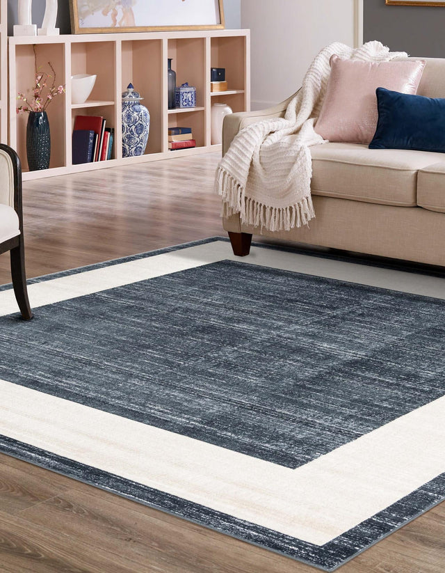 Navy Blue 7' 10 x 7' 10 Jill Zarin Uptown Square Area Rug 70% Polypropylene & 30% Polyester  Contemporary Carpet for Living, Dining, Office, Bedroom for Sale at Rug Engine