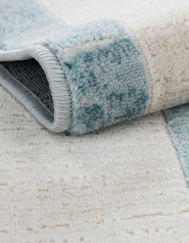 Turquoise 7' 10 x 7' 10 Jill Zarin Uptown Square Area Rug 70% Polypropylene & 30% Polyester  Contemporary Carpet for Living, Dining, Office, Bedroom for Sale at Rug Engine