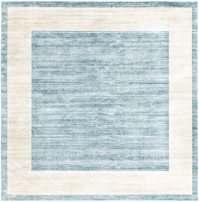 Turquoise 7' 10 x 7' 10 Jill Zarin Uptown Square Area Rug 70% Polypropylene & 30% Polyester  Contemporary Carpet for Living, Dining, Office, Bedroom for Sale at Rug Engine