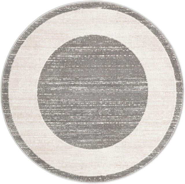 Gray 3' 3 x 3' 3 Jill Zarin Uptown Round Area Rug 70% Polypropylene & 30% Polyester  Contemporary Carpet for Living, Dining, Office, Bedroom for Sale at Rug Engine