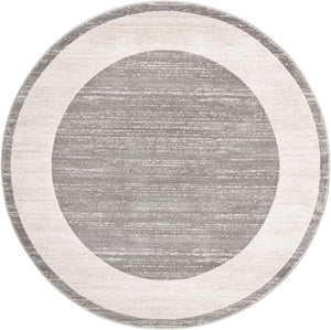 Gray 5' 3 x 5' 3 Jill Zarin Uptown Round Area Rug 70% Polypropylene & 30% Polyester  Contemporary Carpet for Living, Dining, Office, Bedroom for Sale at Rug Engine