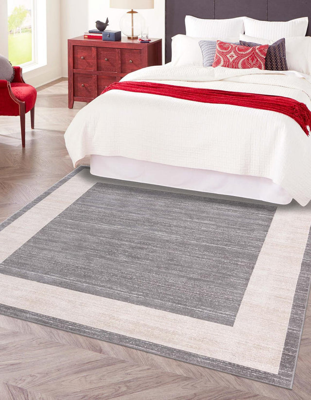Gray 7' 10 x 7' 10 Jill Zarin Uptown Square Area Rug 70% Polypropylene & 30% Polyester  Contemporary Carpet for Living, Dining, Office, Bedroom for Sale at Rug Engine