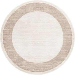 Beige 5' 3 x 5' 3 Jill Zarin Uptown Round Area Rug 70% Polypropylene & 30% Polyester  Contemporary Carpet for Living, Dining, Office, Bedroom for Sale at Rug Engine