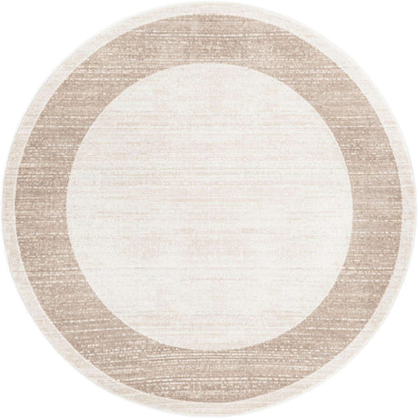 Beige 5' 3 x 5' 3 Jill Zarin Uptown Round Area Rug 70% Polypropylene & 30% Polyester  Contemporary Carpet for Living, Dining, Office, Bedroom for Sale at Rug Engine