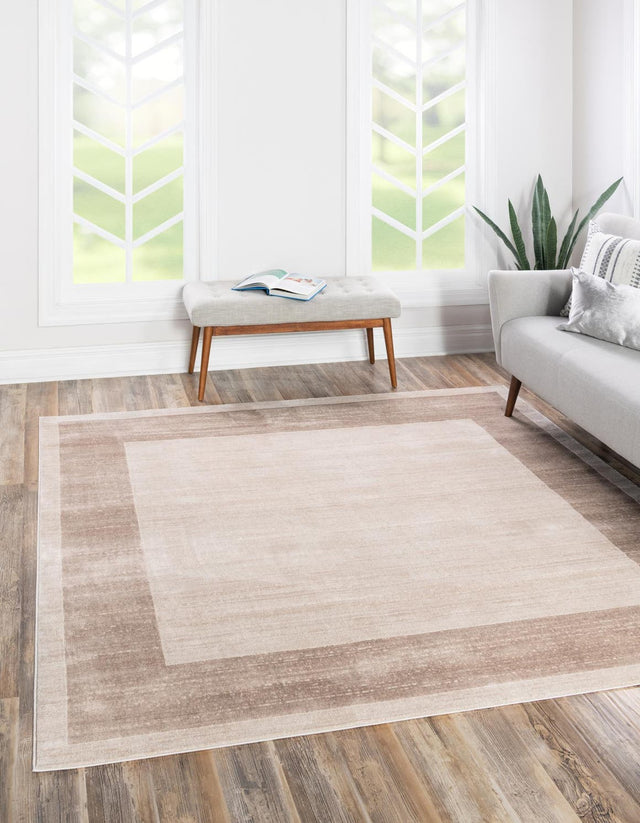 Beige 7' 10 x 7' 10 Jill Zarin Uptown Square Area Rug 70% Polypropylene & 30% Polyester  Contemporary Carpet for Living, Dining, Office, Bedroom for Sale at Rug Engine