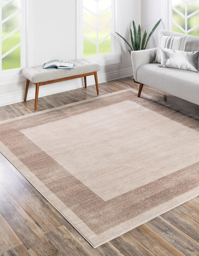 Beige 7' 10 x 7' 10 Jill Zarin Uptown Square Area Rug 70% Polypropylene & 30% Polyester  Contemporary Carpet for Living, Dining, Office, Bedroom for Sale at Rug Engine
