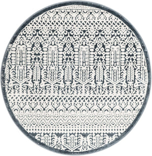 Blue 3' 3 x 3' 3 Jill Zarin Uptown Round Area Rug 70% Polypropylene & 30% Polyester  Contemporary Carpet for Living, Dining, Office, Bedroom for Sale at Rug Engine