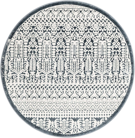 Blue 3' 3 x 3' 3 Jill Zarin Uptown Round Area Rug 70% Polypropylene & 30% Polyester  Contemporary Carpet for Living, Dining, Office, Bedroom for Sale at Rug Engine