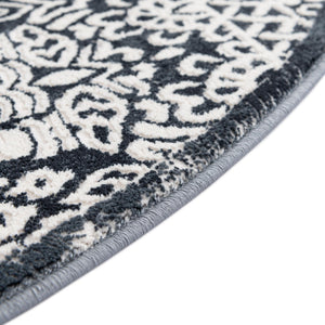 Blue 7' 10 x 7' 10 Jill Zarin Uptown Round Area Rug 70% Polypropylene & 30% Polyester  Contemporary Carpet for Living, Dining, Office, Bedroom for Sale at Rug Engine