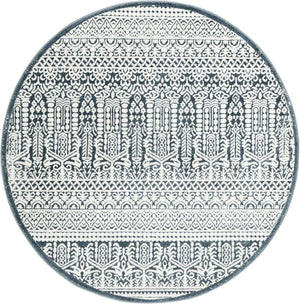 Blue 5' 3 x 5' 3 Jill Zarin Uptown Round Area Rug 70% Polypropylene & 30% Polyester  Contemporary Carpet for Living, Dining, Office, Bedroom for Sale at Rug Engine
