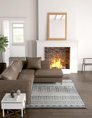 Blue 9' x 12' Jill Zarin Uptown Rectangle Area Rug 70% Polypropylene & 30% Polyester  Contemporary Carpet for Living, Dining, Office, Bedroom for Sale at Rug Engine
