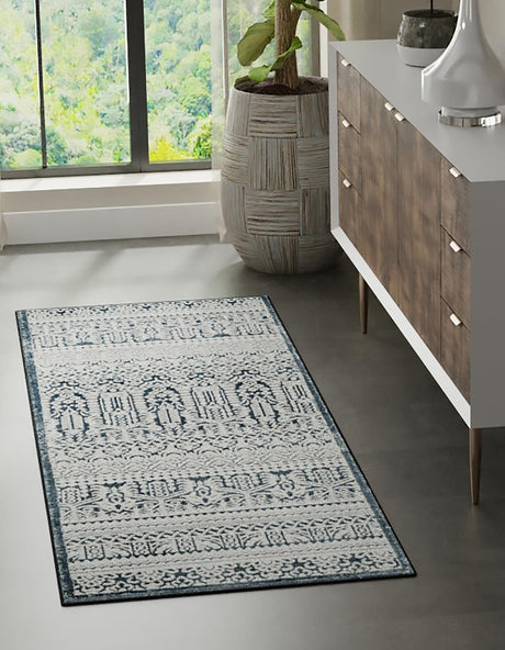 Blue 2' 7 x 13' 11 Jill Zarin Uptown Runner Area Rug 70% Polypropylene & 30% Polyester  Contemporary Carpet for Living, Dining, Office, Bedroom for Sale at Rug Engine