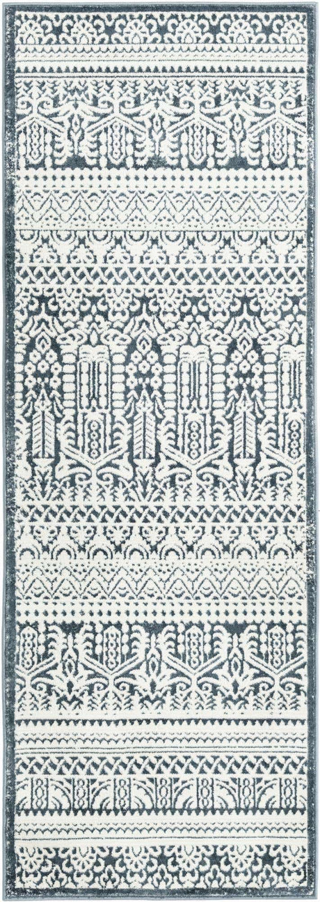 Blue 2' 2 x 6' 1 Jill Zarin Uptown Runner Area Rug 70% Polypropylene & 30% Polyester  Contemporary Carpet for Living, Dining, Office, Bedroom for Sale at Rug Engine