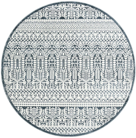 Blue 7' 10 x 7' 10 Jill Zarin Uptown Round Area Rug 70% Polypropylene & 30% Polyester  Contemporary Carpet for Living, Dining, Office, Bedroom for Sale at Rug Engine