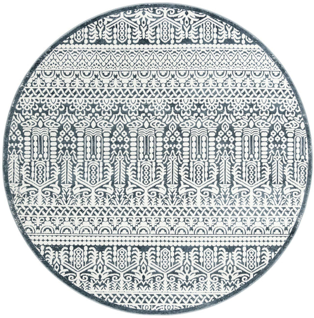 Blue 7' 10 x 7' 10 Jill Zarin Uptown Round Area Rug 70% Polypropylene & 30% Polyester  Contemporary Carpet for Living, Dining, Office, Bedroom for Sale at Rug Engine