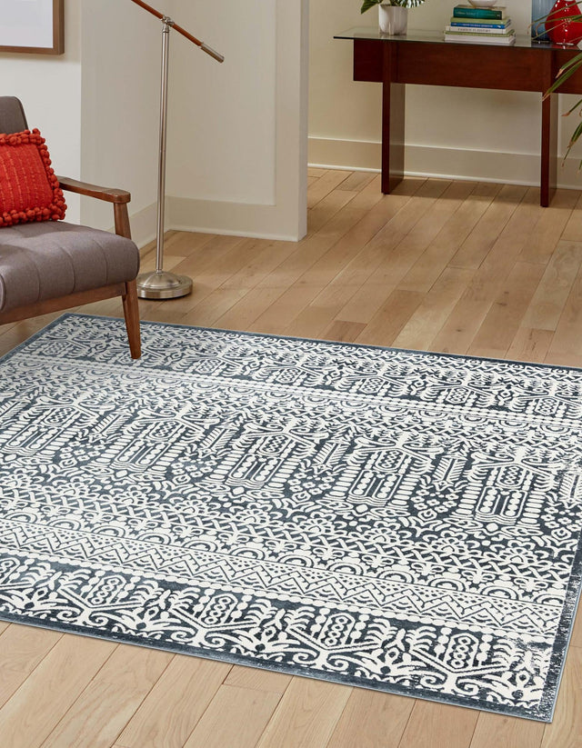 Blue 7' 10 x 7' 10 Jill Zarin Uptown Square Area Rug 70% Polypropylene & 30% Polyester  Contemporary Carpet for Living, Dining, Office, Bedroom for Sale at Rug Engine
