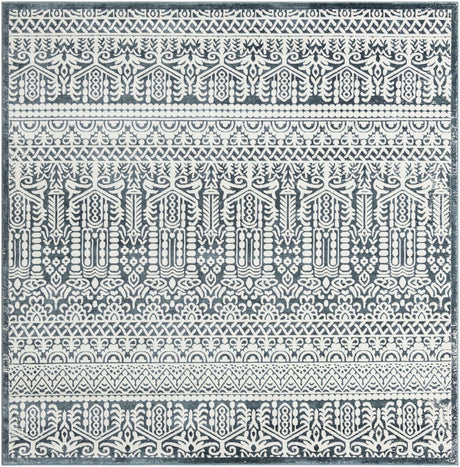 Blue 7' 10 x 7' 10 Jill Zarin Uptown Square Area Rug 70% Polypropylene & 30% Polyester  Contemporary Carpet for Living, Dining, Office, Bedroom for Sale at Rug Engine