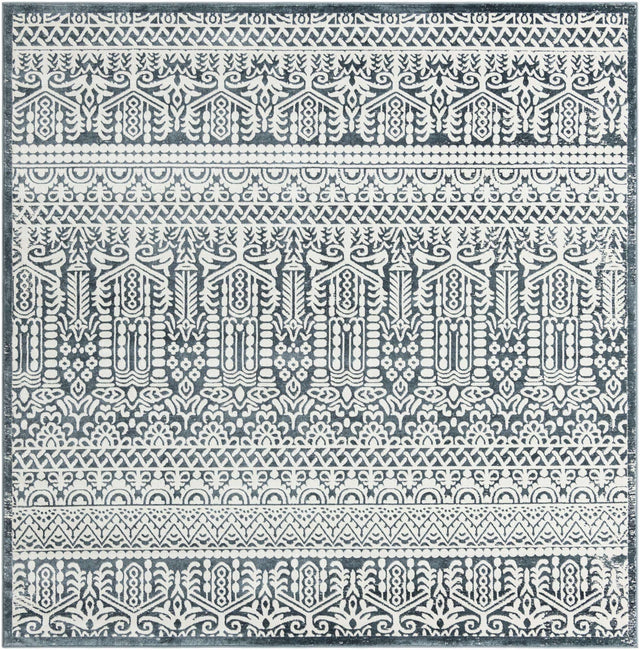 Blue 7' 10 x 7' 10 Jill Zarin Uptown Square Area Rug 70% Polypropylene & 30% Polyester  Contemporary Carpet for Living, Dining, Office, Bedroom for Sale at Rug Engine