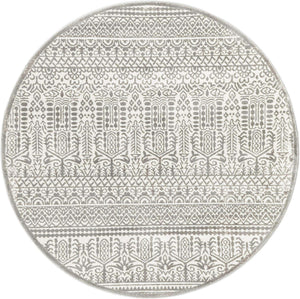 Gray 5' 3 x 5' 3 Jill Zarin Uptown Round Area Rug 70% Polypropylene & 30% Polyester  Contemporary Carpet for Living, Dining, Office, Bedroom for Sale at Rug Engine