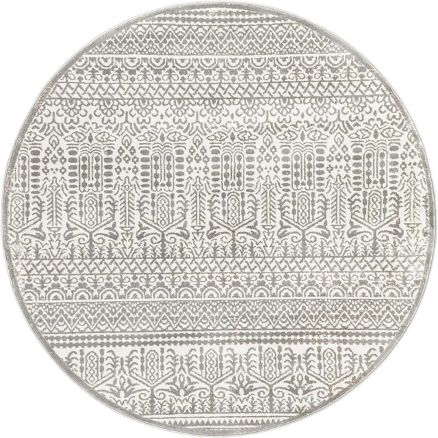 Gray 5' 3 x 5' 3 Jill Zarin Uptown Round Area Rug 70% Polypropylene & 30% Polyester  Contemporary Carpet for Living, Dining, Office, Bedroom for Sale at Rug Engine