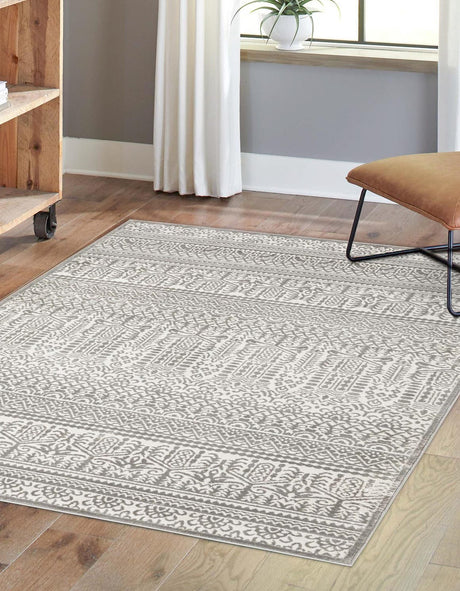 Gray 4' 1 x 6' 1 Jill Zarin Uptown Rectangle Area Rug 70% Polypropylene & 30% Polyester  Contemporary Carpet for Living, Dining, Office, Bedroom for Sale at Rug Engine