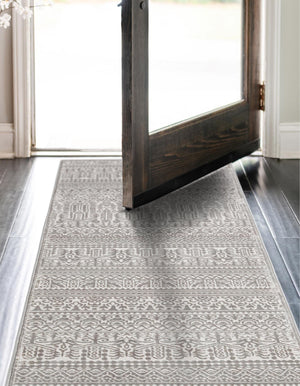 Gray 2' 2 x 6' 1 Jill Zarin Uptown Runner Area Rug 70% Polypropylene & 30% Polyester  Contemporary Carpet for Living, Dining, Office, Bedroom for Sale at Rug Engine