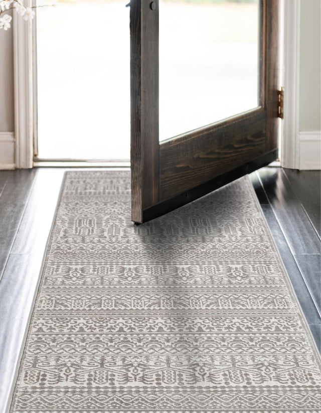Gray 2' 7 x 8' Jill Zarin Uptown Runner Area Rug 70% Polypropylene & 30% Polyester  Contemporary Carpet for Living, Dining, Office, Bedroom for Sale at Rug Engine