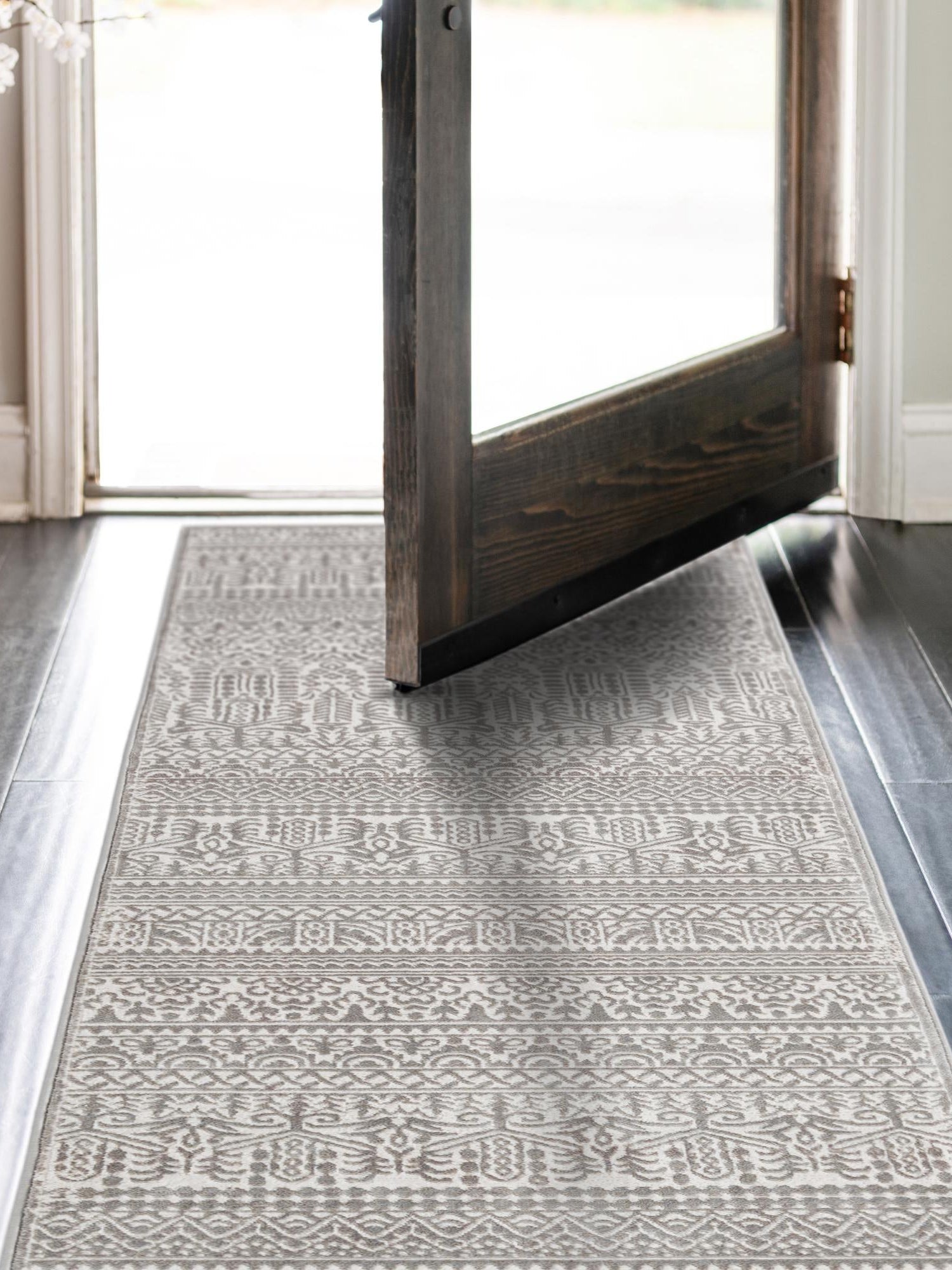 Gray 2' 7 x 13' 11 Jill Zarin Uptown Runner Area Rug 70% Polypropylene & 30% Polyester  Contemporary Carpet for Living, Dining, Office, Bedroom for Sale at Rug Engine