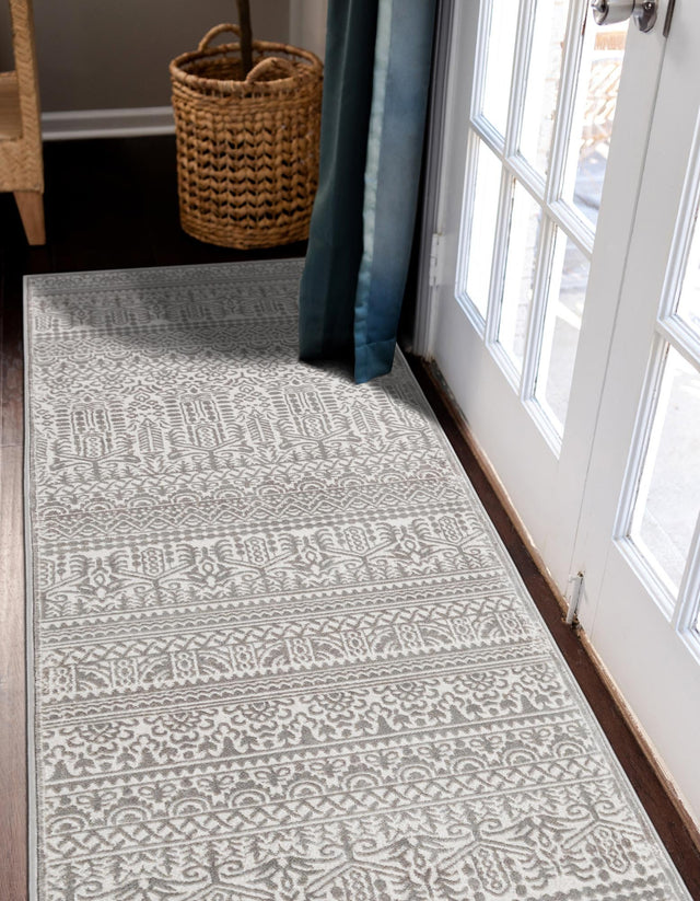 Gray 2' 7 x 13' 11 Jill Zarin Uptown Runner Area Rug 70% Polypropylene & 30% Polyester  Contemporary Carpet for Living, Dining, Office, Bedroom for Sale at Rug Engine