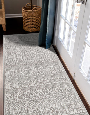 Gray 2' 2 x 6' 1 Jill Zarin Uptown Runner Area Rug 70% Polypropylene & 30% Polyester  Contemporary Carpet for Living, Dining, Office, Bedroom for Sale at Rug Engine