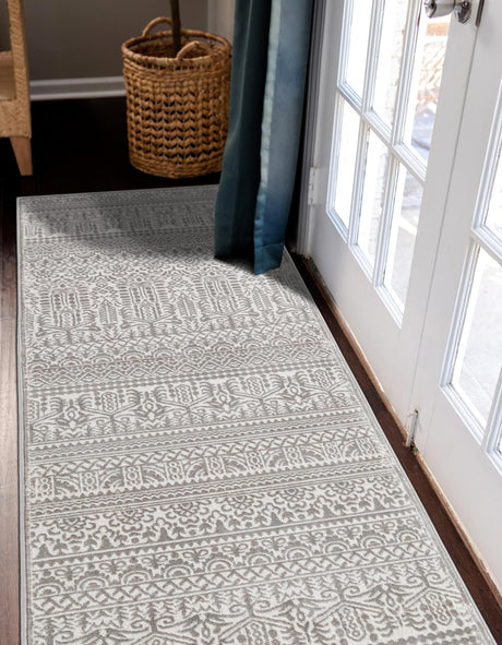 Gray 2' 2 x 6' 1 Jill Zarin Uptown Runner Area Rug 70% Polypropylene & 30% Polyester  Contemporary Carpet for Living, Dining, Office, Bedroom for Sale at Rug Engine