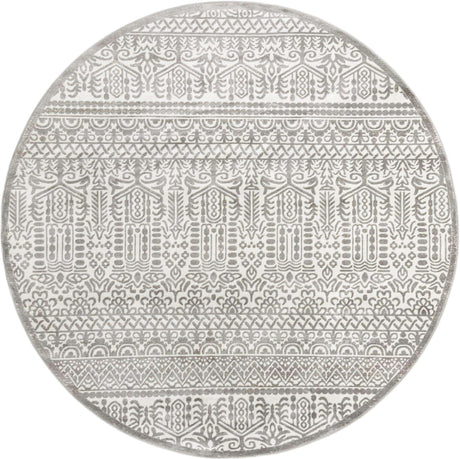Gray 7' 10 x 7' 10 Jill Zarin Uptown Round Area Rug 70% Polypropylene & 30% Polyester  Contemporary Carpet for Living, Dining, Office, Bedroom for Sale at Rug Engine
