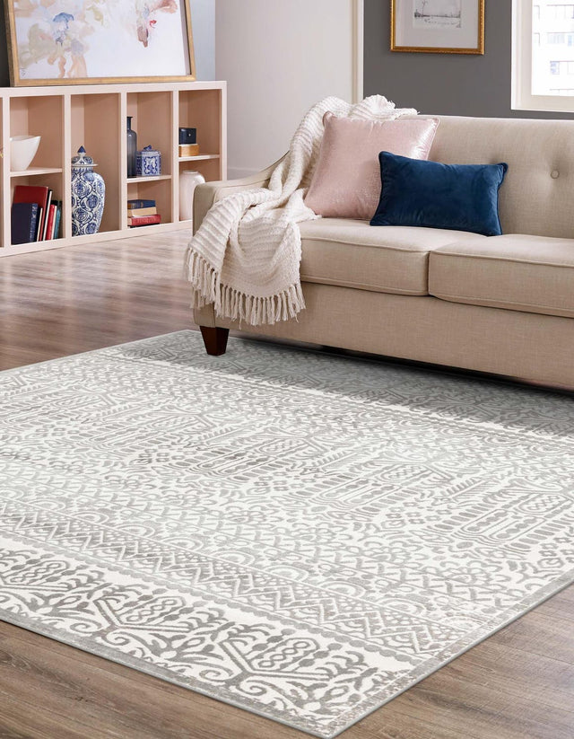 Gray 7' 10 x 7' 10 Jill Zarin Uptown Square Area Rug 70% Polypropylene & 30% Polyester  Contemporary Carpet for Living, Dining, Office, Bedroom for Sale at Rug Engine