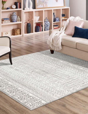 Gray 7' 10 x 7' 10 Jill Zarin Uptown Square Area Rug 70% Polypropylene & 30% Polyester  Contemporary Carpet for Living, Dining, Office, Bedroom for Sale at Rug Engine