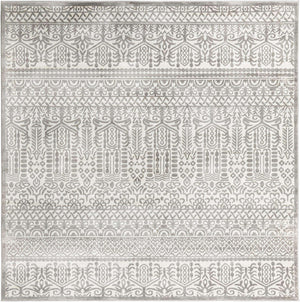 Gray 7' 10 x 7' 10 Jill Zarin Uptown Square Area Rug 70% Polypropylene & 30% Polyester  Contemporary Carpet for Living, Dining, Office, Bedroom for Sale at Rug Engine