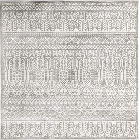 Gray 7' 10 x 7' 10 Jill Zarin Uptown Square Area Rug 70% Polypropylene & 30% Polyester  Contemporary Carpet for Living, Dining, Office, Bedroom for Sale at Rug Engine