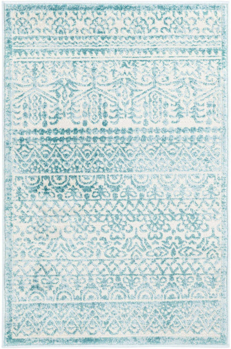 Teal 2' x 3' 1 Jill Zarin Uptown Rectangle Area Rug 70% Polypropylene & 30% Polyester  Contemporary Carpet for Living, Dining, Office, Bedroom for Sale at Rug Engine