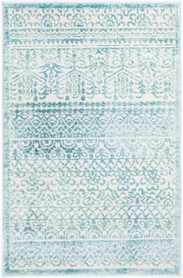 Teal 2' x 3' 1 Jill Zarin Uptown Rectangle Area Rug 70% Polypropylene & 30% Polyester  Contemporary Carpet for Living, Dining, Office, Bedroom for Sale at Rug Engine