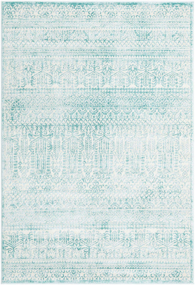 Teal 4' 1 x 6' 1 Jill Zarin Uptown Rectangle Area Rug 70% Polypropylene & 30% Polyester  Contemporary Carpet for Living, Dining, Office, Bedroom for Sale at Rug Engine