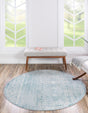 Teal 5' 3 x 5' 3 Jill Zarin Uptown Round Area Rug 70% Polypropylene & 30% Polyester  Contemporary Carpet for Living, Dining, Office, Bedroom for Sale at Rug Engine