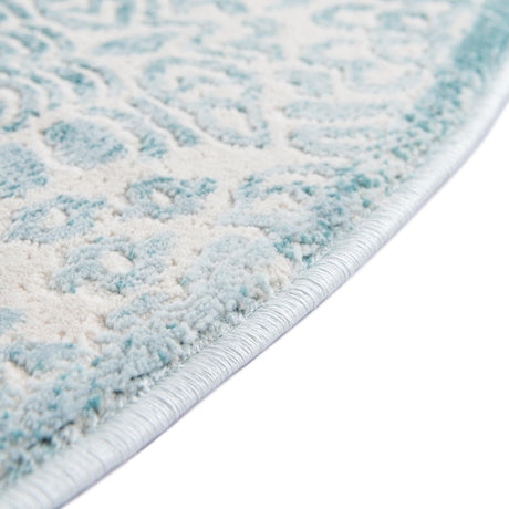 Teal 5' 3 x 5' 3 Jill Zarin Uptown Round Area Rug 70% Polypropylene & 30% Polyester  Contemporary Carpet for Living, Dining, Office, Bedroom for Sale at Rug Engine